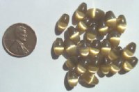 25 9x6mm Gold Fiber Optic Ovals